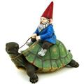 Private Label Large Garden Gnome Riding Turtle Statue Patio Pool