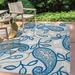 Julien Paisley High-Low Blue/Light Gray 4 ft. x 6 ft. Indoor/Outdoor Area Rug