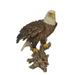 Hi-Line Gifts 17.5 Brown Contemporary Bald Eagle on Stump with Wings Out Statue