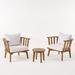 Noble House Chilian Outdoor 2 Seater Club Chairs and Side Table Set Teak