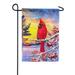 America Forever Winter Cardinal Garden Flag - Winter Welcome Snow Birds Bitter Cold Day Flag - Yard Outdoor Decorative Double Sided Flag - 12.5 x 18 inches