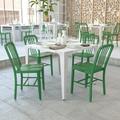 BizChair Commercial Grade 2 Pack Green Metal Indoor-Outdoor Chair