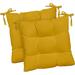 RSH DÃ©cor Indoor Outdoor Set of 2 Tufted Dining Chair Seat Cushions 16 x 16 x 2 Yellow