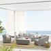 Modway Conway SunbrellaÂ® Outdoor Patio Wicker Rattan 4-Piece Furniture Set in Light Gray Gray