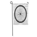 LADDKE Cycle Silhouette of Bicycle Wheel Tire Tyre One Black Mountain Garden Flag Decorative Flag House Banner 28x40 inch