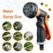 ODOMY Garden Hose Nozzle Hose Spray Nozzle with 8 Adjustable Patterns Front Trigger Hose Sprayer Water Hose Nozzle for Cleaning Watering Garden Washing Cars Bathing Pets