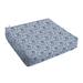 Sorra Home Navy and White Geometric Indoor/Outdoor Deep Seating Cushion Round Front