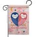 Breeze Decor G151073-BO 13 x 18.5 in. Owl Love Garden Flag with Spring Valentines Double-Sided Decorative Vertical House Decoration Banner Yard Gift