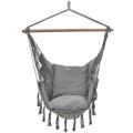 Project One Hanging Rope Hammock Chair Hanging Rope Swing Seat with 2 Pillows Carrying Bag and Hardware Kit Perfect for Outdoor/Indoor Yard Deck Patio and Garden 300 Pound Capacity