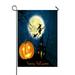 ABPHQTO Halloween Witch Full Moon Home Outdoor Garden Flag House Banner Size 28x40 Inch