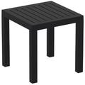 Compamia Ocean Square Resin Patio Side Table in Black