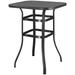 Topeakmart Outdoor Patio Bistro Table Bar Height Counter Tall Table with Tempered Glass Tabletop Black