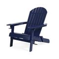 GDF Studio Kandyce Outdoor Acacia Wood Folding Adirondack Chair Navy Blue