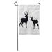 LADDKE Stag Deer Silhouette Buck Head Whitetail Wild Black Garden Flag Decorative Flag House Banner 12x18 inch
