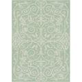 Couristan 2 x 3.5 Green and Ivory Traditional Rectangular Outdoor Area Throw Rug