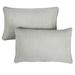 Set of 2 16 x 26 Granite Gray Corded Solid Sunbrella Indoor and Outdoor Lumbar Pillows