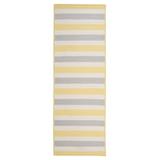Colonial Mills 2.5 x 6 Yellow and Gray Striped Handcrafted Outdoor Reversible Area Throw Rug