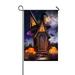 ECZJNT Halloween scene with fantasy hut pumpkins and moon Outdoor Flag Home Party Garden Decor 12x18 Inch