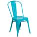 Flash Furniture Metal Indoor/ Outdoor Stackable Chair Crystal Teal-Blue