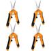 iPower 6.5 inch Pruning Shears Hand Pruner for Gardening Potting with Straight Stainless Steel Blades Orange 4-Pack