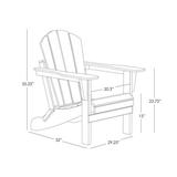 Polytrends Laguna Hdpe All Weather Outdoor Patio Foldable Adirondack Chair With Side Table (2-Piece Set) Black