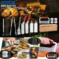 IMAGE 14 Pcs BBQ Grill Tool Set Stainless Steel Grilling Accessories for Cooking Backyard Barbecue Outdoor Cooking Set Camping