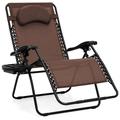 Best Choice Products Oversized Zero Gravity Chair Folding Outdoor Patio Lounge Recliner w/ Cup Holder - Brown