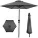 Best Choice Products 10ft Outdoor Steel Market Patio Umbrella w/ Crank Tilt Push Button 6 Ribs - Gray