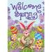 Toland Home Garden Welcome Spring Spring Easter Flag Double Sided 12x18 Inch