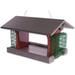 Amish-Made Deluxe Bird Feeder with Suet Holder Eco-Friendly Poly Lumber Gray/Cherry Wood