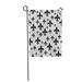 LADDKE Colorful French Black and White Fleur De Lis Pattern That is and Repeats Linen Garden Flag Decorative Flag House Banner 28x40 inch