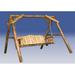 Glacier Country Log Lawn Swing with A-Shaped Frame