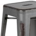 Lancaster Home 24 High Backless Distressed Metal Indoor-Outdoor Counter Height Stool Silver Gray