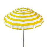 Deluxe 8 ft Yellow and White Stripe Patio & Beach Umbrella with Travel Bag