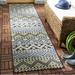 SAFAVIEH Veranda Luwig Southwestern Indoor/Outdoor Runner Rug 2 3 x 12 Blue/Cream