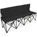 6-Foot Portable Folding 4 Seat Bench with Back Black