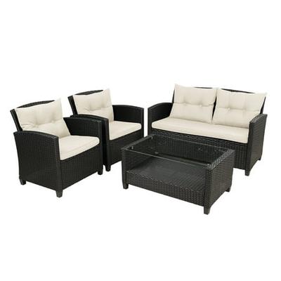 For Dodocool 4 Pieces Patio, W Unlimited Outdoor Furniture Patio Chaise Lounge Sunbed And Canopy