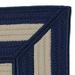 4 x 6 Beige and Navy Blue Geometric Patterned Outdoor Area Throw Rug