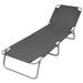 Dcenta Folding Sun Lounger Backrest Adjustable Fabric Reclining Chaise Lounge Chair Gray for Outdoor Patio Poolside Balcony Beach Garden Gray 74.4 x 22.8 x 10.6 Inches (L x W x H)