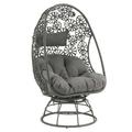 ACME Hikre Patio Lounge Chair and Side Table in Charcoal and Black