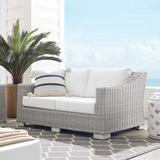 Modway Conway SunbrellaÂ® Outdoor Patio Wicker Rattan Loveseat in Light Gray White