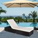 SalonMore Outdoor Wicker Chaise Lounge With Cushion Brown Black Gray Optional Rattan Furniture for Outdoors