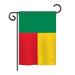 Breeze Decor BD-CY-GS-108304-IP-BO-D-US15-BD 13 x 18.5 in. Benin Flags of the World Nationality Impressions Decorative Vertical Double Sided Garden Flag Set with Banner Pole