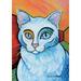 Toland Home Garden Pawcasso- White Kitty Kitten Cat Flag Double Sided 12x18 Inch