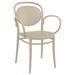 Compamia 17.3 in. Marcel XL Resin Outdoor Arm Chair Taupe