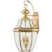 Quoizel NY8317B Newbury Outdoor Wall Lantern Wall Mount Lighting 2-Light 120 Watts Polished Brass (20 H x 11 W)