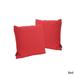 Noble House Coronado 18x18 Square Fabric Outdoor Throw Pillow in Red (Set of 2)