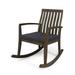 GDF Studio Adderbury Outdoor Acacia Wood Rocking Chair with Cushion Gray and Dark Gray