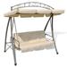 Suzicca Outdoor Convertible Swing Bench with Canopy Sand White
