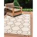 Unique Loom Geometric Indoor/Outdoor Trellis Rug Beige/Brown 5 3 x 8 Rectangle Geometric Traditional Perfect For Patio Deck Garage Entryway